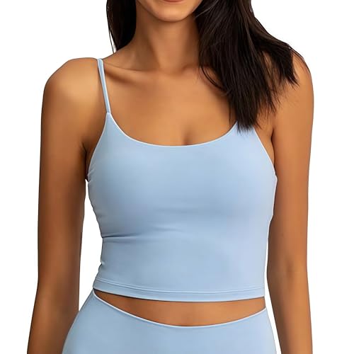 ATRACTIVOLL Women's Sports Tank Top, Basic Top Ärmellos, Atmungsaktiv und Leicht für Gym Yoga Casual Short Tank Top mit Spaghetti-Trägern von ATRACTIVOLL