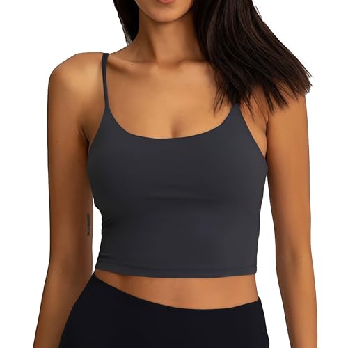 ATRACTIVOLL Women's Sports Tank Top, Basic Top Ärmellos, Atmungsaktiv und Leicht für Gym Yoga Casual Short Tank Top mit Spaghetti-Trägern von ATRACTIVOLL