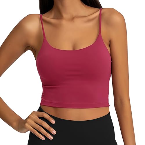 ATRACTIVOLL Women's Sports Tank Top, Basic Top Ärmellos, Atmungsaktiv und Leicht für Gym Yoga Casual Short Tank Top mit Spaghetti-Trägern von ATRACTIVOLL