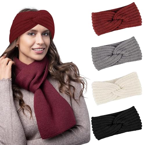 ATSGJLZN Stirnband Damen Winter,4 Stück Haarband Mädchen Gestrickt Thicken Up für Laufen, Skifahren, Camping, Wandern ATSGJLZN Stirnband Damen Winter,4 Stück Haarband Mädchen Gestrickt Thicken Up für Laufen, Skifahren, Camping, Wandern von ATSGJLZN