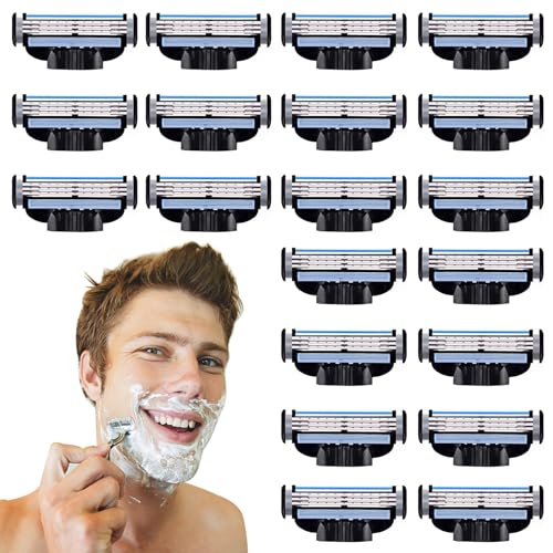 ATSGLZN Kompatibel Mach 3 Rasierklingen,20 Stück Rasierklingen für Nassrasierer Herren Herrenrasierer-Geschenk Schwarz ATSGLZN Kompatibel Mach 3 Rasierklingen,20 Stück Rasierklingen für Nassrasierer Herren Herrenrasierer-Geschenk Schwarz von ATSGJLZN
