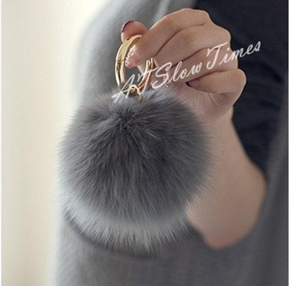 Flauschige Taschenanhänger Pom Fuzzy Ball Schlüsselanhänger Handgemachte Pelzhandtaschen-Charms Multicolor Für Anpassen von ATSlowTimes