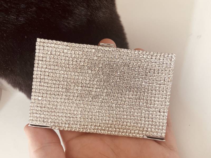 Silber Strass Visitenkartenhalter Funkelnd Glitter Frauen Geschenke von ATSlowTimes