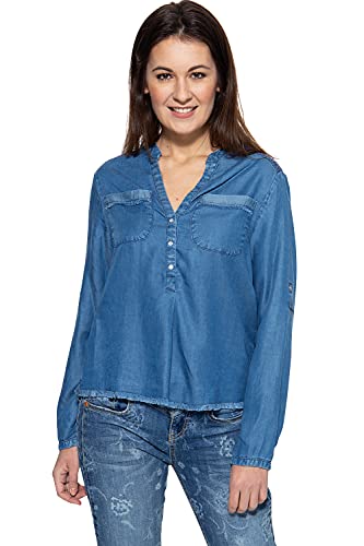 ATT Amor, Trust & Truth Damen Selena Bluse, Blau, L von ATT Jeans