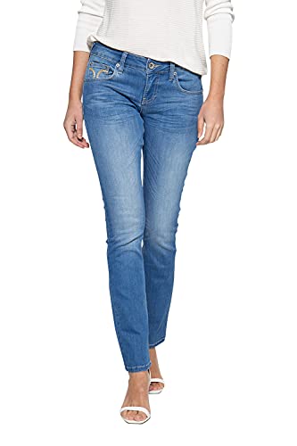 ATT Jeans Damen Slim Fit Jeans Mit Markanter Absteppung Auf Der Münztasche Straight Jeans Stella von ATT Jeans