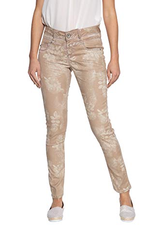 ATT Jeans Damen Stretchhose | Mit Oilwash | Mit Floralem Muster | Slim Fit Zoe von ATT Jeans