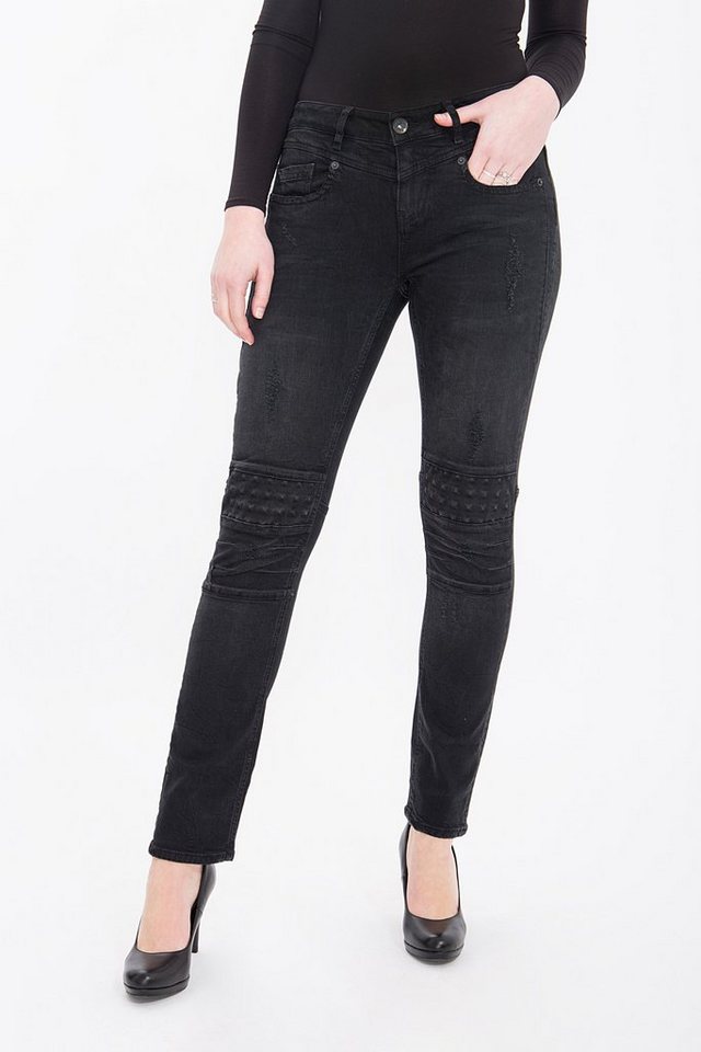 ATT Jeans Slim-fit-Jeans Zoe mit Nieten und Destroy Details von ATT Jeans