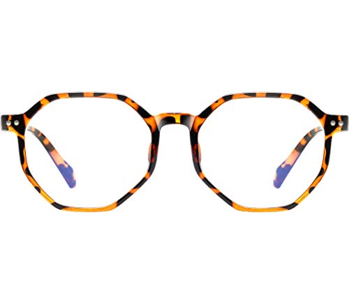 ATTCL Damen Blaulichtfilter Brille Blockieren Blaue Licht von PC, TV und Handy ohne sehstärke Computerbrille BL6688 Leopard von ATTCL