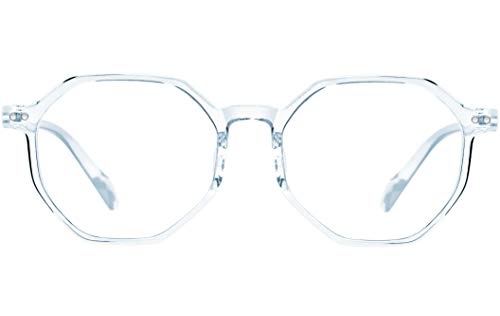 ATTCL Damen Blaulichtfilter Brille Blockieren Blaue Licht von PC, TV und Handy ohne sehstärke Computerbrille BL6688 Transparent+Blue von ATTCL