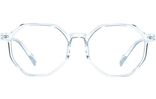 ATTCL Damen Blaulichtfilter Brille Blockieren Blaue Licht von PC, TV und Handy ohne sehstärke Computerbrille BL6688 Transparent+Blue von ATTCL