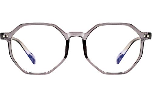 ATTCL Damen Blaulichtfilter Brille Blockieren Blaue Licht von PC, TV und Handy ohne sehstärke Computerbrille BL6688 Transparent+grey von ATTCL