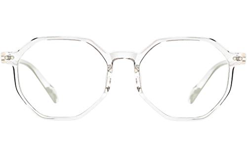 ATTCL Damen Blaulichtfilter Brille Blockieren Blaue Licht von PC, TV und Handy ohne sehstärke Computerbrille BL6688 Transparent White von ATTCL