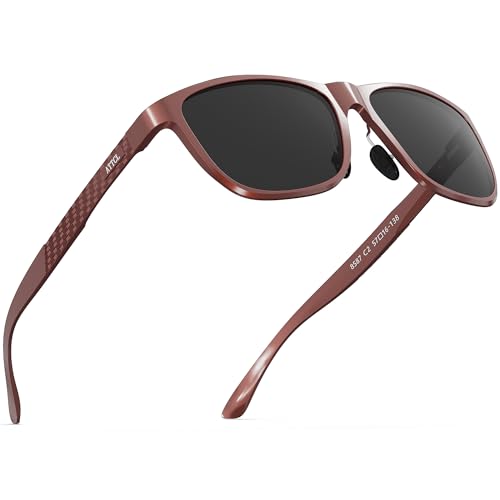 ATTCL Herren Polarisierte Fahren Sonnenbrille Al-Mg Metall Rahme Ultra Leicht 8587-Zhushahong-Grey ATTCL Herren Polarisierte Fahren Sonnenbrille Al-Mg Metall Rahme Ultra Leicht 8587-Zhushahong-Grey von ATTCL