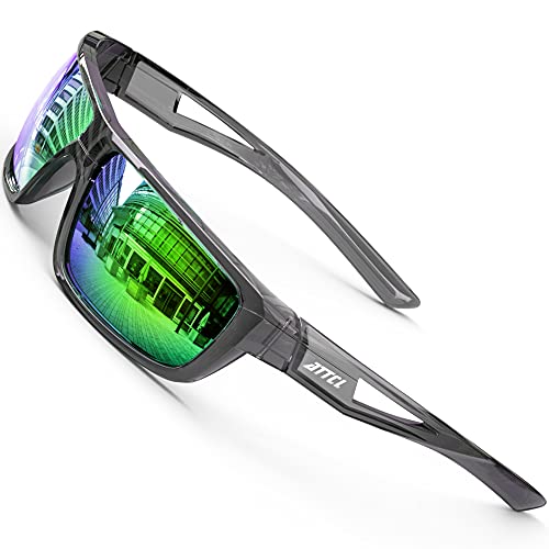 ATTCL Sport Polarisierte Sonnenbrille Für Herren Damen TR90 Radfahren Fahren Angeln UV-Schutz Sonnenbrillen J2021 Clear+green von ATTCL