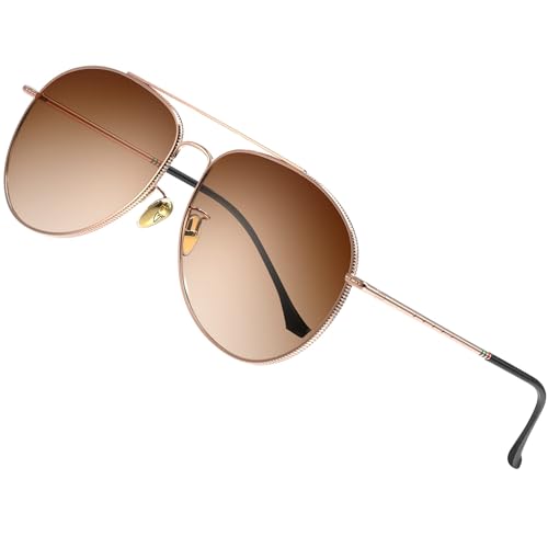 ATTCL Pilotenbrille Polarisierte Sonnenbrille Damen Herren Klassische UV400-Schutz Piloten Sonnenbrillen 3066 C5 Rosegold chabian von ATTCL