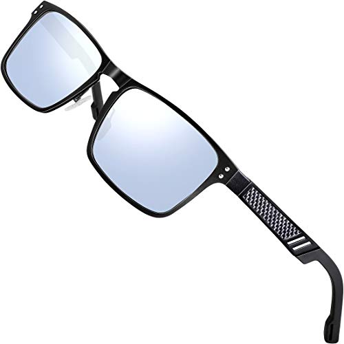 ATTCL Polarisierte Fahren Sonnenbrille Herren Al-Mg Metall Rahme Ultra Leicht 6500 Silver UV400 CAT 3 CE von ATTCL