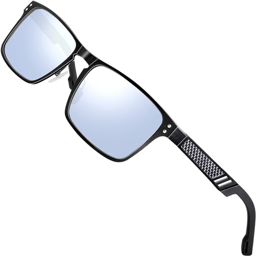ATTCL Polarisierte Fahren Sonnenbrille Herren Al-Mg Metall Rahme Ultra Leicht 6500 Silver UV400 CAT 3 CE von ATTCL