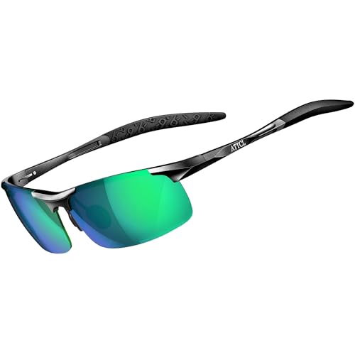 ATTCL Herren Polarisierte Treiber Glasses Sport Sonnenbrille Al-Mg Metallrahme Ultra leicht verspiegelt sonnenbrillen 8177 von ATTCL