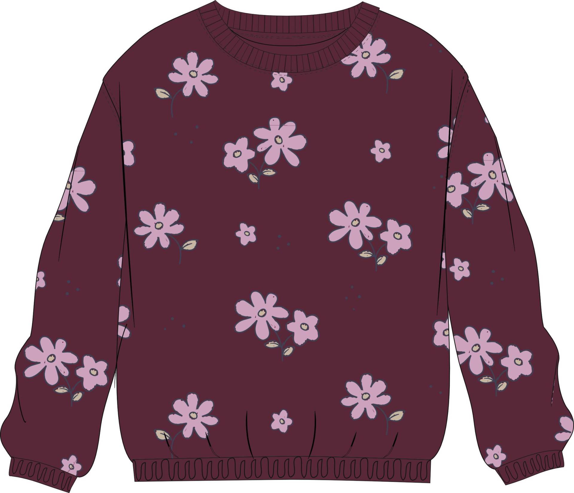 ATTENTION - Md.-Sweatshirt berry aop von ATTENTION