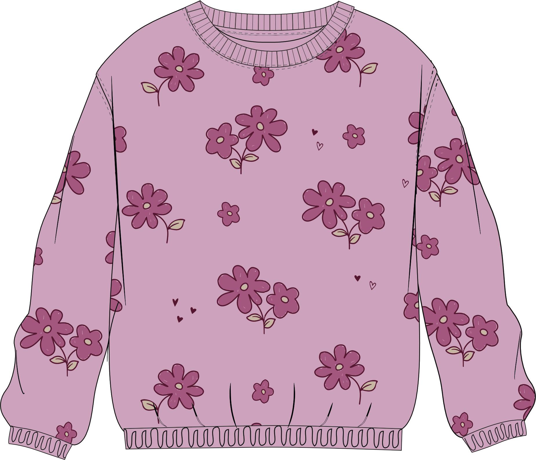 ATTENTION - Md.-Sweatshirt light rouge aop von ATTENTION