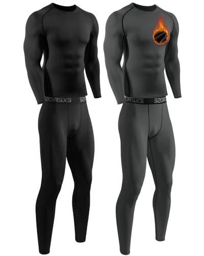 ATTIQOZI 2 Pack Thermounterwäsche Herren Funktionsunterwäsche Skiunterwäsche Set Winter Warm Innenflleece Lange Unterwäsche Herren Atmungsaktiv Thermounterhemd für Männer Schwarz/Dunkelgrau XL ATTIQOZI 2 Pack Thermounterwäsche Herren Funktionsunterwäsche Skiunterwäsche Set Winter Warm Innenflleece Lange Unterwäsche Herren Atmungsaktiv Thermounterhemd für Männer Schwarz/Dunkelgrau XL von ATTIQOZI