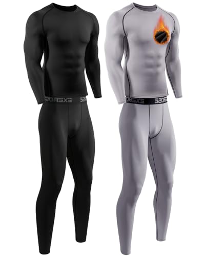 ATTIQOZI 2 Pack Thermounterwäsche Herren Funktionsunterwäsche Skiunterwäsche Set Winter Warm Innenflleece Lange Unterwäsche Herren Atmungsaktiv Thermounterhemd für Männer Schwarz/Grau M ATTIQOZI 2 Pack Thermounterwäsche Herren Funktionsunterwäsche Skiunterwäsche Set Winter Warm Innenflleece Lange Unterwäsche Herren Atmungsaktiv Thermounterhemd für Männer Schwarz/Grau M von ATTIQOZI