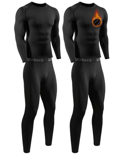 ATTIQOZI 2 Pack Thermounterwäsche Herren Funktionsunterwäsche Skiunterwäsche Set Winter Warm Innenflleece Lange Unterwäsche Herren Atmungsaktiv Thermounterhemd für Männer Schwarz/Schwarz XL ATTIQOZI 2 Pack Thermounterwäsche Herren Funktionsunterwäsche Skiunterwäsche Set Winter Warm Innenflleece Lange Unterwäsche Herren Atmungsaktiv Thermounterhemd für Männer Schwarz/Schwarz XL von ATTIQOZI