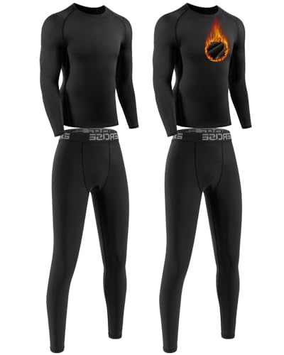 ATTIQOZI 2 Pack Thermounterwäsche Kinder Fussball Warm Skiunterwäsche Lange Kinder Innenflleece Funktionsunterwäsche Sets Sportunterwäsche Jungen für Fussball Ski und Training Schwarz/Schwarz L ATTIQOZI 2 Pack Thermounterwäsche Kinder Fussball Warm Skiunterwäsche Lange Kinder Innenflleece Funktionsunterwäsche Sets Sportunterwäsche Jungen für Fussball Ski und Training Schwarz/Schwarz L von ATTIQOZI