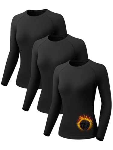 ATTIQOZI 3 Pack Thermounterwäsche Damen Warm Skiunterwäsche Oberteile Damen Innenfleece funktionsunterwäsche Weich Frauen Ski Unterwäsche Kompressions Laufoberteil 3 Schwarz XL ATTIQOZI 3 Pack Thermounterwäsche Damen Warm Skiunterwäsche Oberteile Damen Innenfleece funktionsunterwäsche Weich Frauen Ski Unterwäsche Kompressions Laufoberteil 3 Schwarz XL von ATTIQOZI