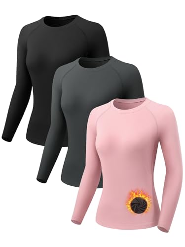 ATTIQOZI 3 Pack Thermounterwäsche Damen Warm Skiunterwäsche Oberteile Damen Innenfleece funktionsunterwäsche Weich Frauen Ski Unterwäsche Kompressions Laufoberteil Schwarz/Dunkelgrau/Rosa XXL ATTIQOZI 3 Pack Thermounterwäsche Damen Warm Skiunterwäsche Oberteile Damen Innenfleece funktionsunterwäsche Weich Frauen Ski Unterwäsche Kompressions Laufoberteil Schwarz/Dunkelgrau/Rosa XXL von ATTIQOZI