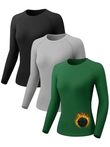ATTIQOZI 3 Pack Thermounterwäsche Damen Warm Skiunterwäsche Oberteile Damen Innenfleece funktionsunterwäsche Weich Frauen Ski Unterwäsche Kompressions Laufoberteil Schwarz/Grau/Grün XXL ATTIQOZI 3 Pack Thermounterwäsche Damen Warm Skiunterwäsche Oberteile Damen Innenfleece funktionsunterwäsche Weich Frauen Ski Unterwäsche Kompressions Laufoberteil Schwarz/Grau/Grün XXL von ATTIQOZI