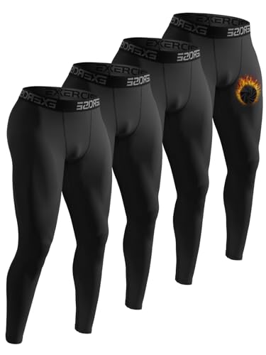 ATTIQOZI 4 Pack Thermounterhose Herren Lang Unterhosen Männer Thermounterwäsche Warm Innenfleece Skiunterwäsche Winter Leggings Unterziehhose Herren Fußball 4 Schwarz S ATTIQOZI 4 Pack Thermounterhose Herren Lang Unterhosen Männer Thermounterwäsche Warm Innenfleece Skiunterwäsche Winter Leggings Unterziehhose Herren Fußball 4 Schwarz S von ATTIQOZI