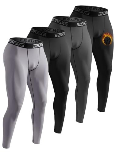 ATTIQOZI 4 Pack Thermounterhose Herren Lang Unterhosen Männer Thermounterwäsche Warm Innenfleece Skiunterwäsche Winter Leggings Unterziehhose Herren Fußball Schwarz/Dunkelgrau/Schwarz/Grau S ATTIQOZI 4 Pack Thermounterhose Herren Lang Unterhosen Männer Thermounterwäsche Warm Innenfleece Skiunterwäsche Winter Leggings Unterziehhose Herren Fußball Schwarz/Dunkelgrau/Schwarz/Grau S von ATTIQOZI
