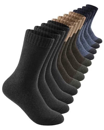 ATTIQOZI 6 Paar Thermosocken Herren,Warme Wintersocken Merino Wollsocken Herren, Dicke Atmungsaktiv Socken Skisocken Wandersocken für Zuhause, Outdoor, Lauf 2Schwarz/2Kaffeebraun/2Dunkelblau ATTIQOZI 6 Paar Thermosocken Herren,Warme Wintersocken Merino Wollsocken Herren, Dicke Atmungsaktiv Socken Skisocken Wandersocken für Zuhause, Outdoor, Lauf 2Schwarz/2Kaffeebraun/2Dunkelblau von ATTIQOZI