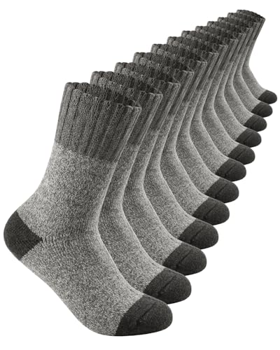 ATTIQOZI 6 Paar Thermosocken Herren,Warme Wintersocken Merino Wollsocken Herren, Dicke Atmungsaktiv Socken Skisocken Wandersocken für Zuhause, Outdoor, Lauf 6 Grau ATTIQOZI 6 Paar Thermosocken Herren,Warme Wintersocken Merino Wollsocken Herren, Dicke Atmungsaktiv Socken Skisocken Wandersocken für Zuhause, Outdoor, Lauf 6 Grau von ATTIQOZI