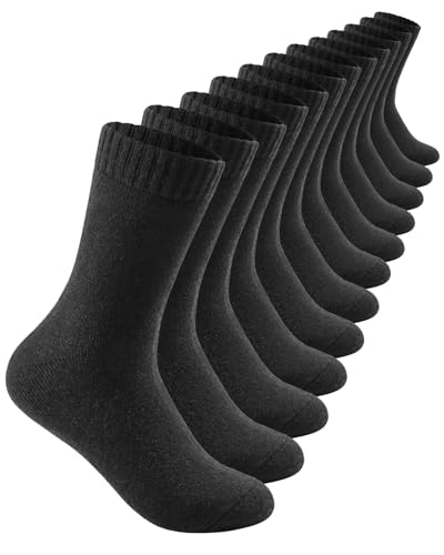 ATTIQOZI 6 Paar Thermosocken Herren,Warme Wintersocken Merino Wollsocken Herren, Dicke Atmungsaktiv Socken Skisocken Wandersocken für Zuhause, Outdoor, Lauf 6 Schwarz ATTIQOZI 6 Paar Thermosocken Herren,Warme Wintersocken Merino Wollsocken Herren, Dicke Atmungsaktiv Socken Skisocken Wandersocken für Zuhause, Outdoor, Lauf 6 Schwarz von ATTIQOZI