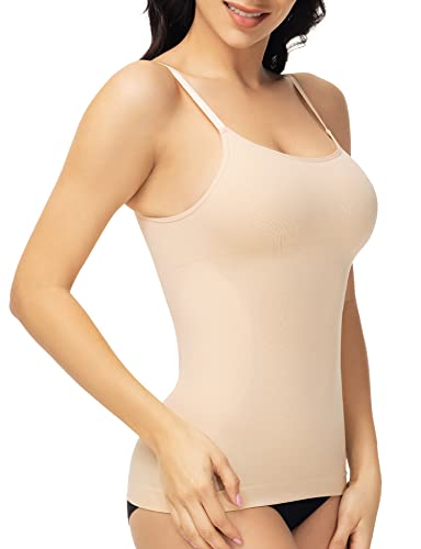 ATTLADY Shape Unterhemd Damen Nahtlose Spaghettiträger Basic Shapewear Top (XL,Hautfarben) von ATTLADY