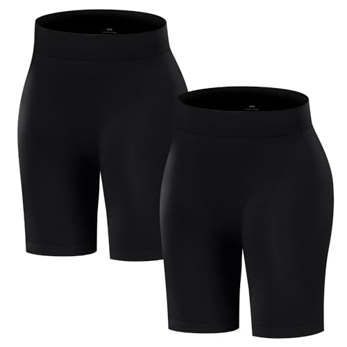 ATTLADY Damen Slip Under Dress Shorts Slips für Jungen, 2black, XX-Large (2er Pack) von ATTLADY