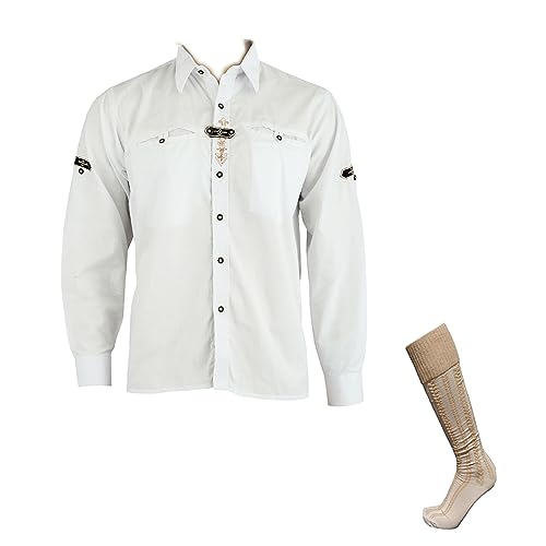 ATTONO Trachtenhemd Fashion Trachten Herren Hemd Oktoberfest Hemd - Größe 4XL von ATTONO