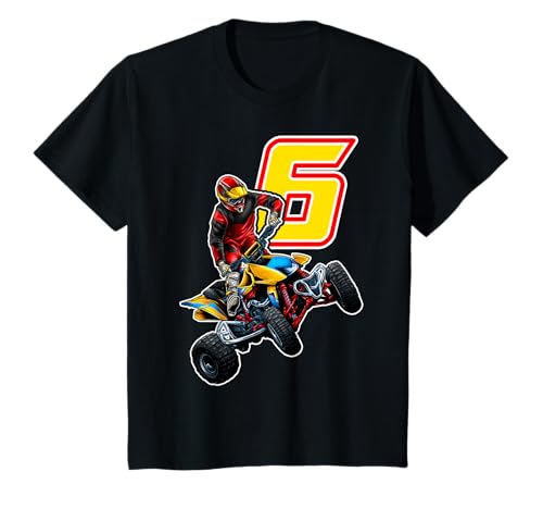 Kinder 6 Jahre altes Quad Geburtstagsparty Thema ATV 4 Räder 6. 4x4 T-Shirt von ATV FOREVER