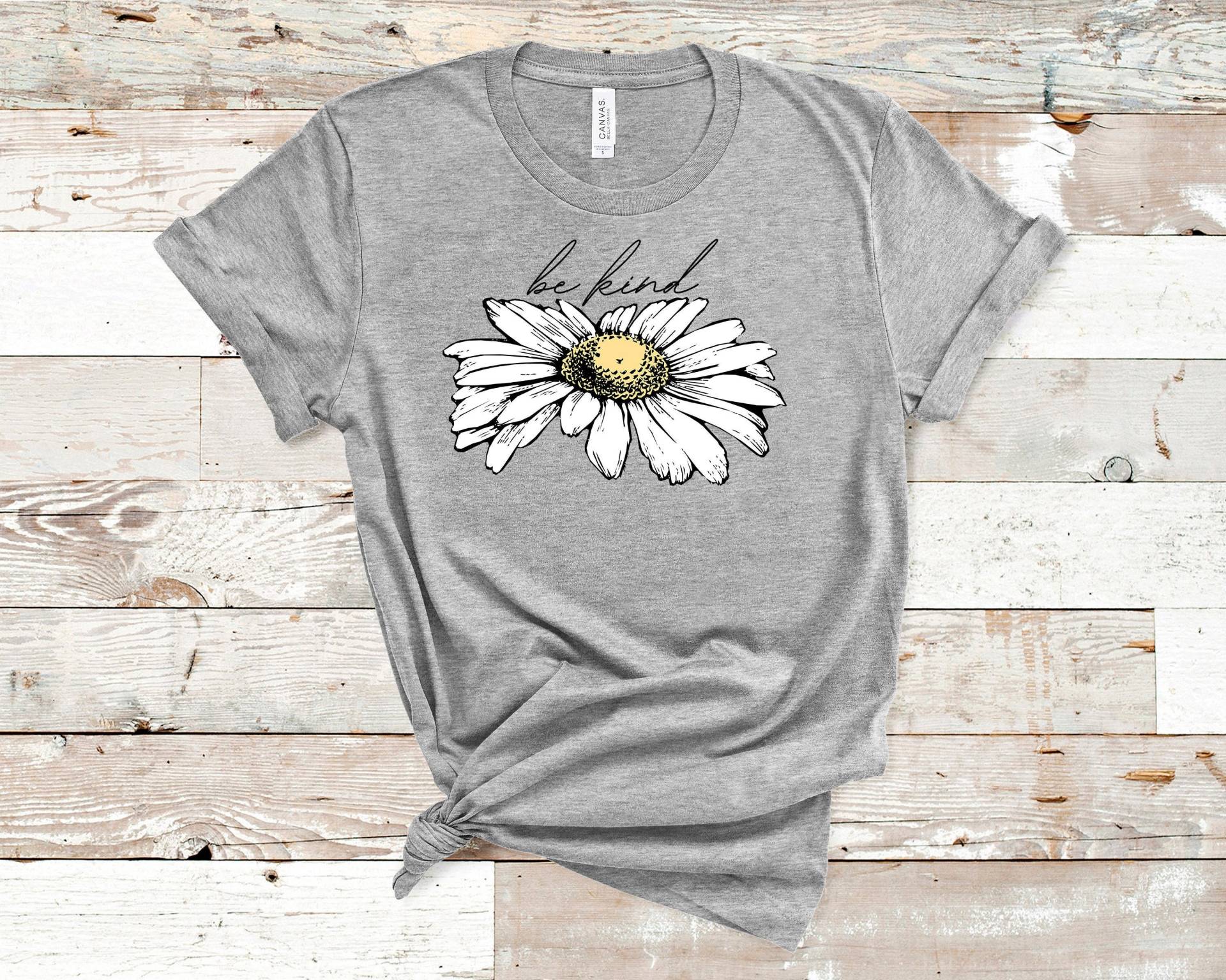 Frauen Grafik T-Shirts, Sei Kind Shirt, Blumen T-Shirt, Bienen Art Inspirierendes Shirt | Florales Hemd von ATXCraft