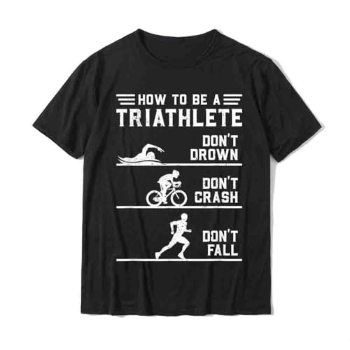 How to Be A Triathlete Funny Triathlon Gift T-Shirt Discount Design Tops Tees Cotton Top T-Shirts for Men Casual Black M von ATYPS