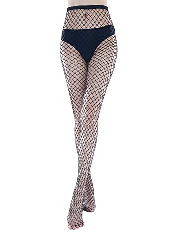 ATYSKEN Netzstrümpfe Strumpfhosen Damen Dünn Schwarz Frauen Kreuz Mesh Oberschenkel Hoch Fisch Netze Offen Unterwäsche Strumpfhosen Sexy Leggings Nylon Kleid Panty Crotchless Perspektive(Groß-1Paar) von ATYSKEN