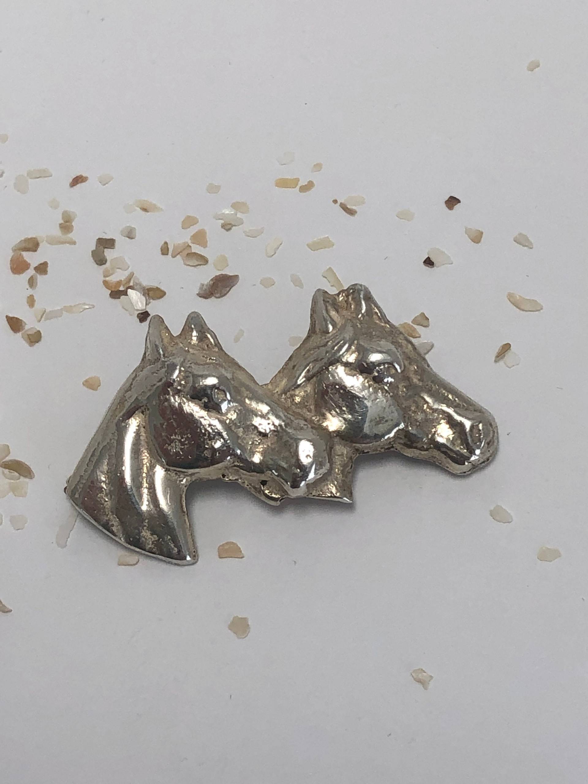 Jahrgang Sterlingsilber Pferd Kopf Brosche von ATZAJEWELRY