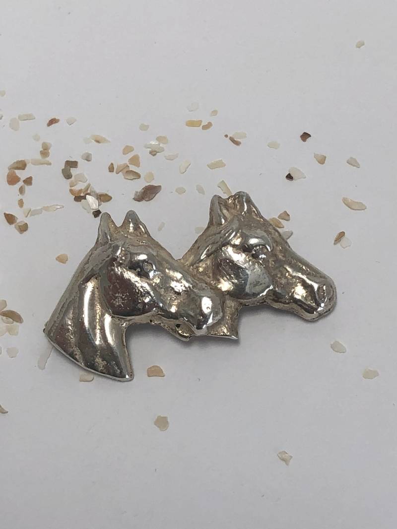 Jahrgang Sterlingsilber Pferd Kopf Brosche von ATZAJEWELRY