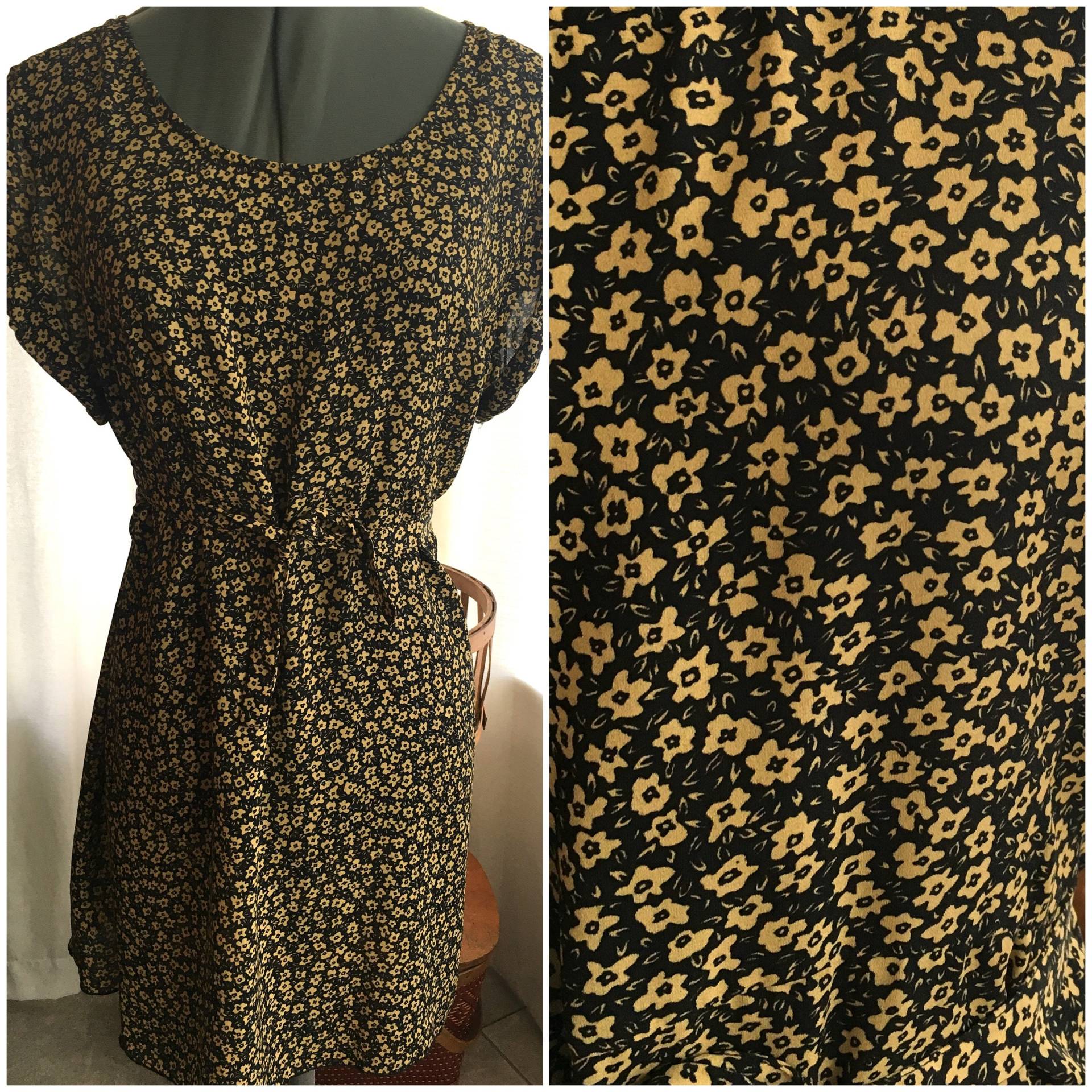 Gelbes Blumen Krawatte Kleid Gelbes Blumen Krawatte Kleid von ATallTale