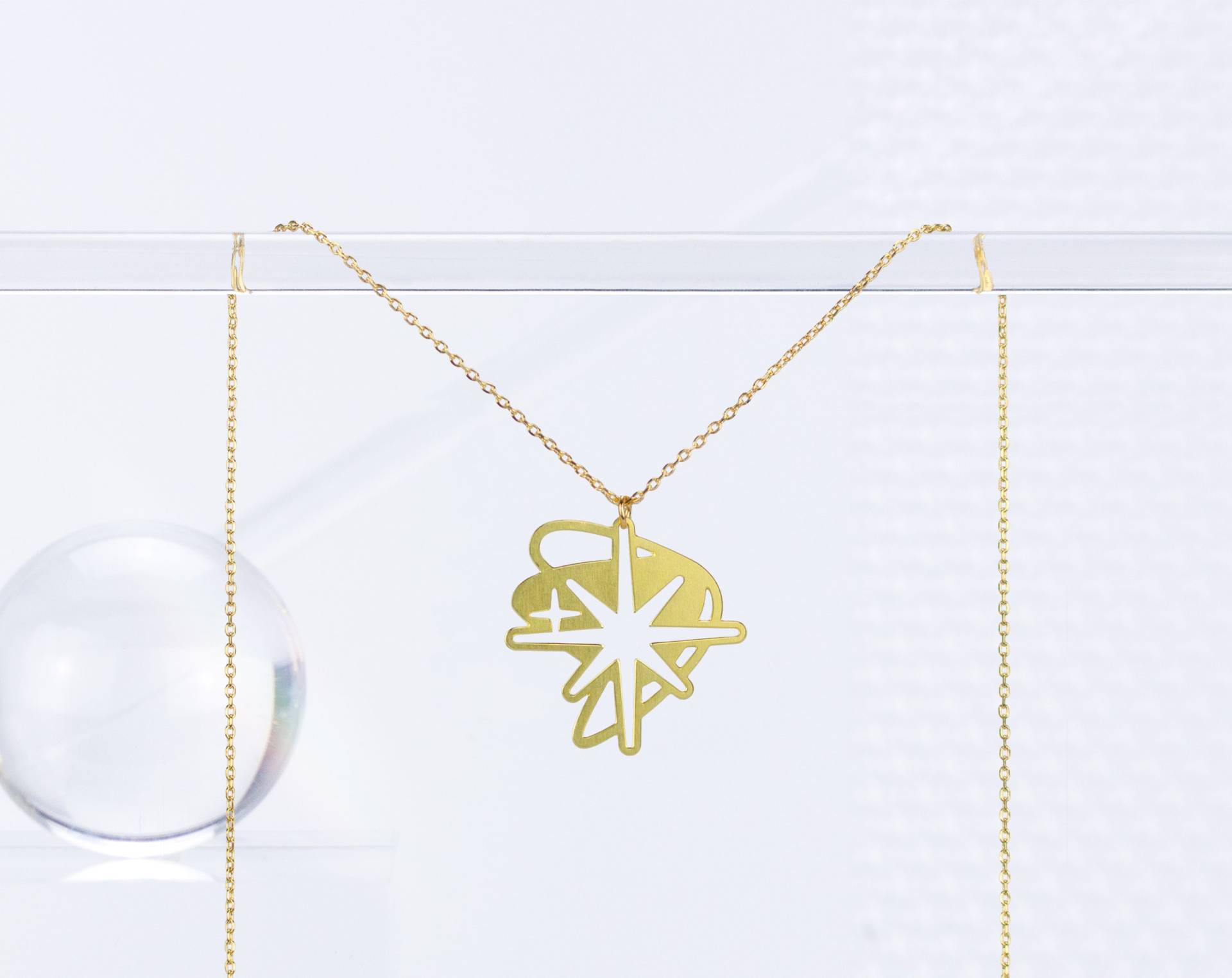 Retro Starburst Gold Tone Leichte Halskette. Mid-Century Modern Design Schmuck Retro Starburst Gold Tone Leichte Halskette. Mid-Century Modern Design Schmuck von ATeaLeaf