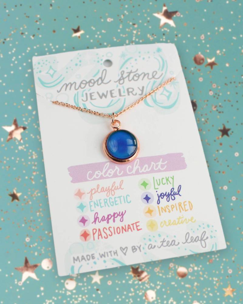 Wechselnde Farbe Stimmung Stein Halskette | Nickelfreie Für Empfindliche Haut Wechselnde Farbe Stimmung Stein Halskette | Nickelfreie Für Empfindliche Haut von ATeaLeaf