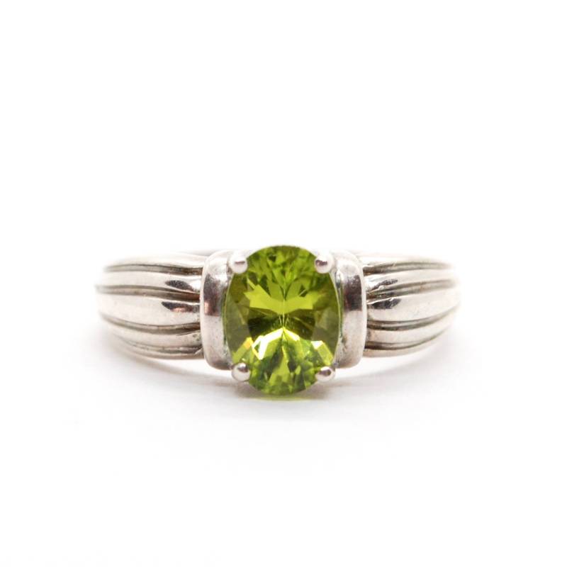Grüne Peridot Solitär Ring - Verlobungsring Großen Ovalen Schnitt Stein Cocktail-Ring Anweisung Schmuck Us Sz 8 von ATreasureHunt
