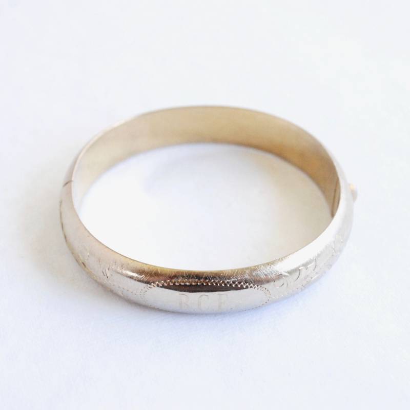 Jahrgang 12K Gelber Gold Gefüllter Armreif - Armband Monogramm B-C-F Wwgl 78 Marathon 60 Der 70Er Jahre Gebürstet von ATreasureHunt